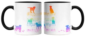 Caneca Cachorro Musical Arco Iris Dog Lover Branca