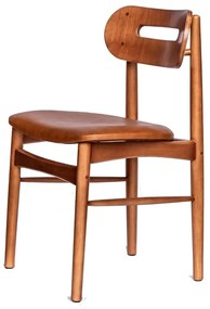 Cadeira Veleiro - Verniz Natural - Tecido New Kouro Ocre