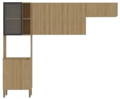 Armário de Cozinha Compacta 251cm Laura Plus Freijó Z06 - Mpozenato
