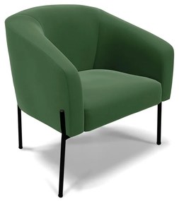 Poltrona Decorativa Pé de Ferro Preto Stella Suede Suede Verde D03 - D'Rossi