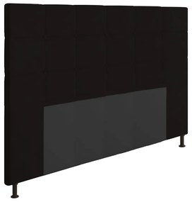 Cabeceira Casal Queen Cama Box 160cm para Quarto Stambul Suede M11 - D'Rossi - Preto