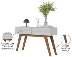 Aparador Para Sala Rebeca Com Espelho Adnet 67cm C05 White/Freijó - Mp