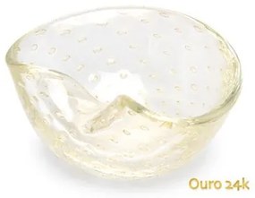 Bowl 1 Tela Transparente Com Ouro Murano Cristais Cadoro BOWL 1 TELA TR C/OURO-LV