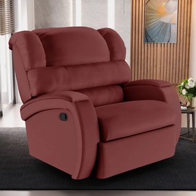 Poltrona do Papai Sala de Cinema Reclinável Kylie Manual PU Vermelho G23