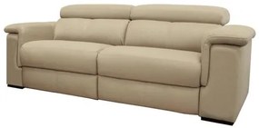 Sofá Damon Reclinável 2 Lugares Couro Bege 200cm - 69614 Sun House
