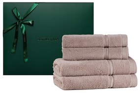 Kit Toalhas de Banho 04 Pçs 100% Algodão Lázio Tinto c/ Caixa de Presente Verde- Fend  Fend