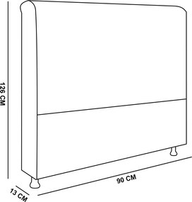 Cabeceira Paris Cama Box Solteiro 90cm Corino Branco M11 - D'Rossi