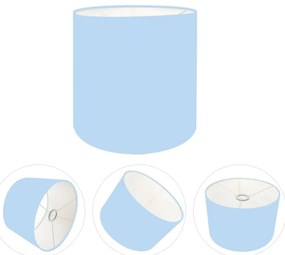 Cúpula Abajur Cilíndrica Cp-7005 Ø18x18cm Azul Bebê