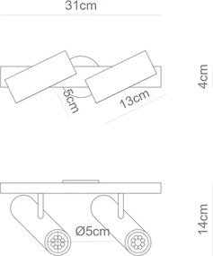 Spot Sobrepor Aluminio Acrilico Dicroica Gu10 Tubo - BRANCO