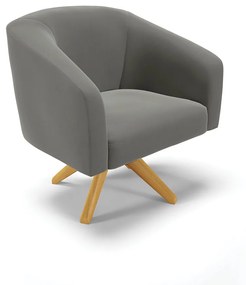 Poltrona Decorativa Giratória MA30 Kit 2 Stella Suede D03 - D'Rossi - Grafite