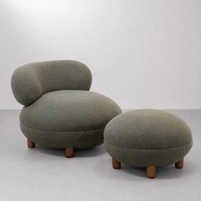 Poltrona Lufe com Puff- Verde Caqui
