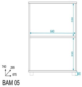 Armário Balcão 2 portas Office Escritório Branco Carvalho