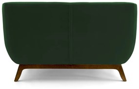 Sofá 2 Lugares Odeon D07 140cm Base Madeira Veludo Esmeralda - D'Rossi
