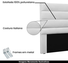 Cabeceira Decorativa 1,40M Guess PU Branco G63 - Gran Belo