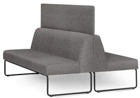 Sofa Pix com 2 Unidades e Painel Divisor Assento Mescla Cinza Base Aco Preto - 55072 Sun House