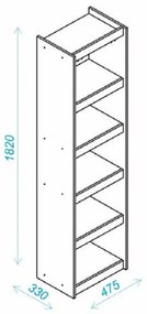Armário Livreiro Com 4 Prateleiras Bl 13 - Branco