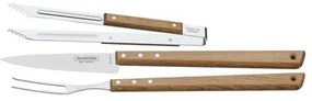 Kit para Churrasco Tramontina em Aço Inox e Madeira com Pegador 3 peças