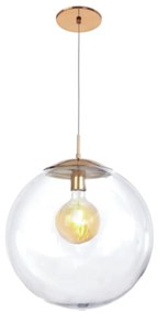 Pendente Globo Fechado Ø41X47Cm Metal E Globo Ø41Cm 01Xe27 |Old Artisa... (ONIX, CLEAR (TRANSPARENTE))