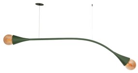 Pendente Jazz Horizontal Cabo Eletrificado / Cabo De Aço 8,5X100X24,5C... (OL-F - Verde Oliva Fosco)