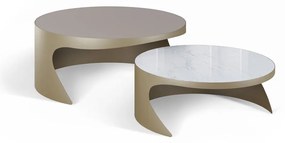 Mesa de Centro Individual Loera Redonda Estrutura Metálica