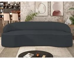 Sofá 2 Lugares para Sala de Estar Living 150cm Theo D06 Bouclê Cinza E