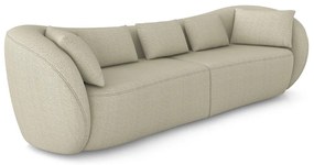 Sofá Bipartido Sala de Estar Diamond 212cm com Almofadas Soltas Bouclê Bege Escuro G52 - Gran Belo