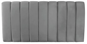 Kit Calçadeira e Painel Olivia Casal 140 cm Veludo - D'Rossi - Cinza