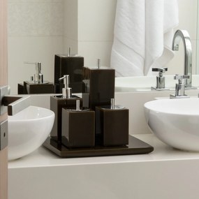 Conjunto Banheiro 5 Peças Davos Resina Marrom Esverdeado - Cromado  Cromado