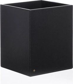 Lixeira Aberta p/ Escritório Sottile Casa em Couro PU - Preto  Preto