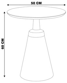 Mesa Lateral Decorativa Para Sala de Estar Mandrágora 50x50 Redonda Preta G55 - Gran Belo