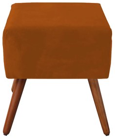 Puff Decorativo Quadrado Malu com Pés Palito Suede Telha