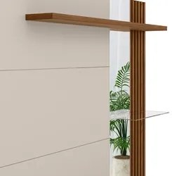 Painel Suspenso para TV até 60 Pol. 2 Portas Ripadas Cherry L06 Freijó