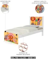 Cama Solteiro Infantil Para Colchão 188x88cm Circo K06 - Mpozenato
