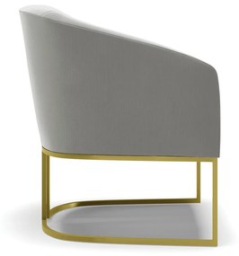 Poltrona Decorativa Industrial Dourado kit 2 Stella Suede D03 - D'Rossi - Grafite