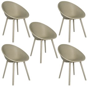 Kit 5 Cadeiras Área Externa de PP Marina com Base Desmontável Fendi G56 - Gran Belo