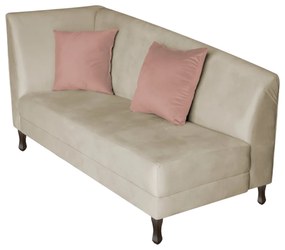 Divã Recamier Heitor 140cm com Almofada Lado Direito Suede - ADJ Decor