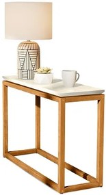 Mesa de Apoio Supreme Off White/Nature - Tebarrot Móveis