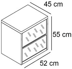 Mesa de Cabeceira Espelhada 2 Gavetas Blank F04 Branco - Mpozenato