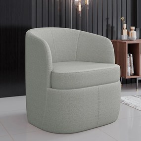 Poltrona Decorativa Design Moderno Bel Sala de Estar Base Giratória Bouclê Cinza G33 - Gran Belo