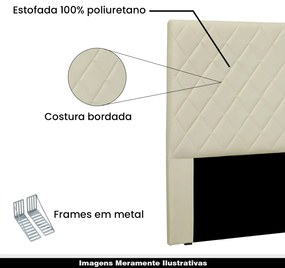 Cabeceira Decorativa 1,40M Baelon Veludo Bege G63 - Gran Belo