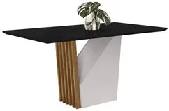 Mesa De Jantar 6 Lugares 120cm Venetti N02 Ypê/Preto - Mpozenato