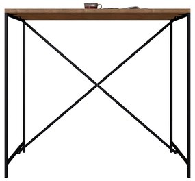 Mesa de Jantar Retangular 110 cm Bancada Steel Quadrada Vermont e Preto - D'Rossi