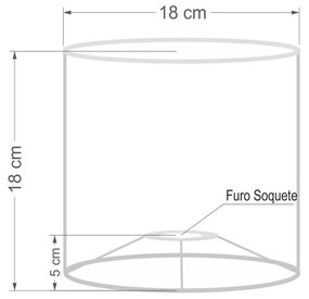 Cúpula Abajur Cilíndrica Cp-8005 Ø18x18cm Azul Turquesa