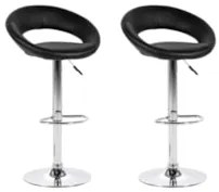 Banquetas Salão Estofadas Lux Regulagem Kit 2 Preto -  Facthus