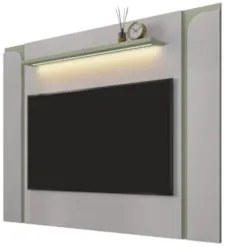 Painel Para TV Suspenso 75 Pol 180cm Marina Off/Pistache B02 - Mpozena