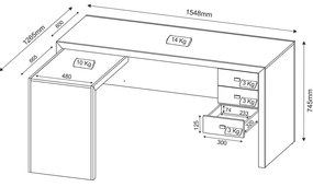 Mesa para Escritório Home Office ME4106 MDP Amendoa G69 - Gran Belo