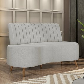 Sofá Living Decorativo 2 Lugares 1,60M Katara Cinza Bouclê G33 - Gran Belo