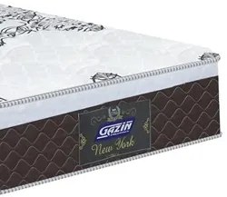 Colchão Box Solteiro 88cm Molas Ensacadas Soft Pillow New York Marrom