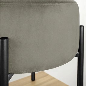 Puff Banqueta Decorativo Industrial Preto Iron Suede D03 - D'Rossi - Marrom Rato