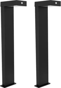 Kit 2 Espetos Led Abs Preto 1W 3000K Ip65 Solar